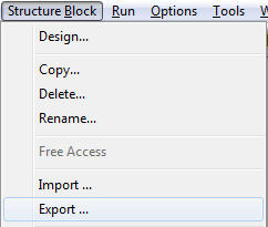 Export structure block