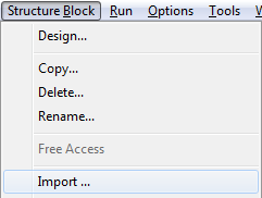 Import structure block