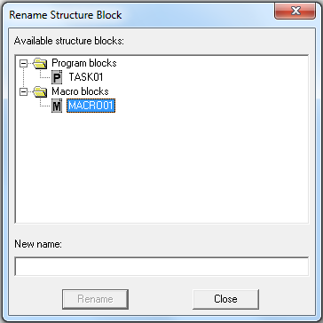 Selection of structure block