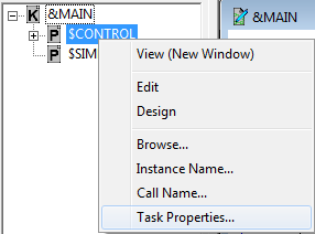 Select task properties